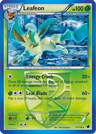 Leafeon - 11/116 (BW Plasma Freeze) (11) [Deck Exclusives] Holofoil