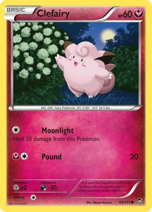 Clefairy (69) (69) [XY - Furious Fists] Reverse Holofoil