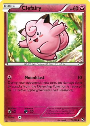 Clefairy (70) (70) [XY - Furious Fists] Reverse Holofoil