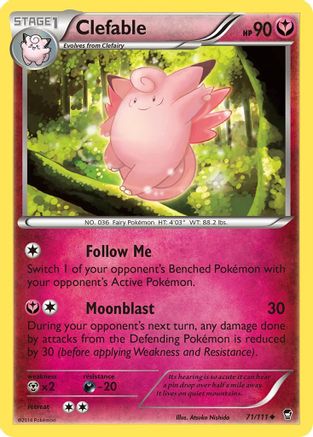 Clefable (71) [XY - Furious Fists] Reverse Holofoil