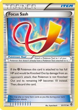 Focus Sash (91) [XY - Furious Fists] Reverse Holofoil
