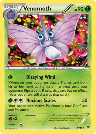 Venomoth (2) [XY - Phantom Forces] Reverse Holofoil