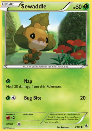 Sewaddle (5) [XY - Phantom Forces] Reverse Holofoil