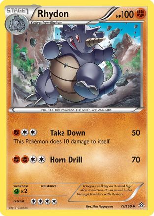 Rhydon (75) [XY - Primal Clash] Reverse Holofoil