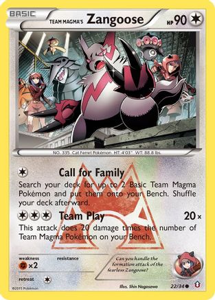 Team Magma's Zangoose (22) [Double Crisis] Reverse Holofoil